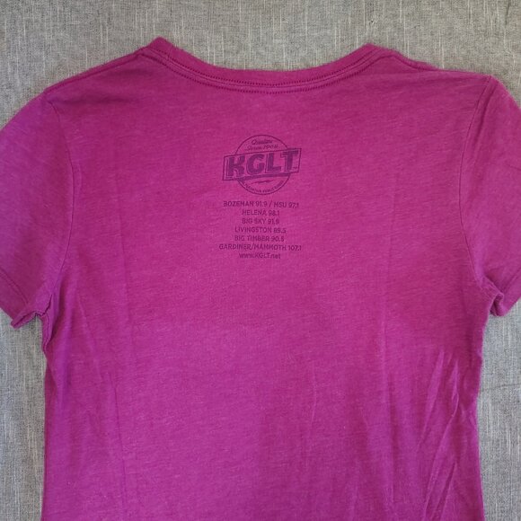 KGLT Radio T-Shirt Womens Size Large Pink Bozeman Montana Alternative Public - Picture 5 of 10